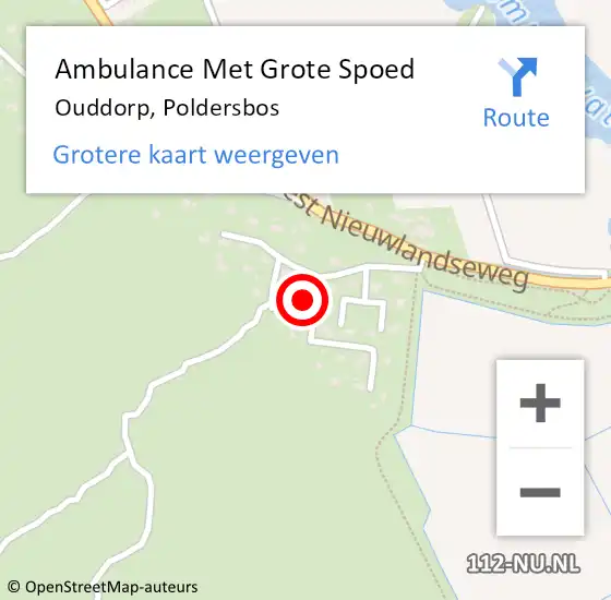 Locatie op kaart van de 112 melding: Ambulance Met Grote Spoed Naar Ouddorp, Poldersbos op 30 maart 2023 00:56