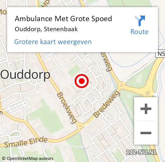 Locatie op kaart van de 112 melding: Ambulance Met Grote Spoed Naar Ouddorp, Stenenbaak op 30 maart 2023 02:47