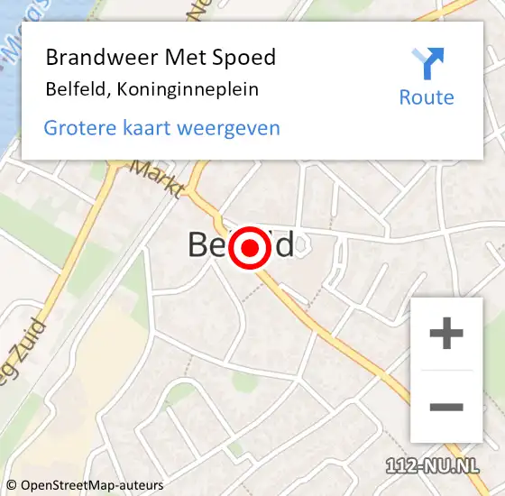 Locatie op kaart van de 112 melding: Brandweer Met Spoed Naar Belfeld, Koninginneplein op 30 maart 2023 05:53