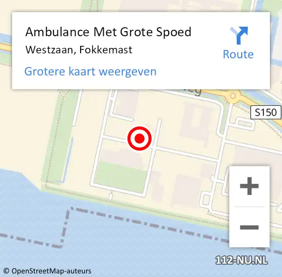 Locatie op kaart van de 112 melding: Ambulance Met Grote Spoed Naar Westzaan, Fokkemast op 30 maart 2023 07:15