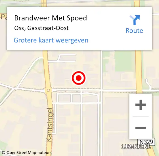 Locatie op kaart van de 112 melding: Brandweer Met Spoed Naar Oss, Gasstraat-Oost op 30 maart 2023 08:24