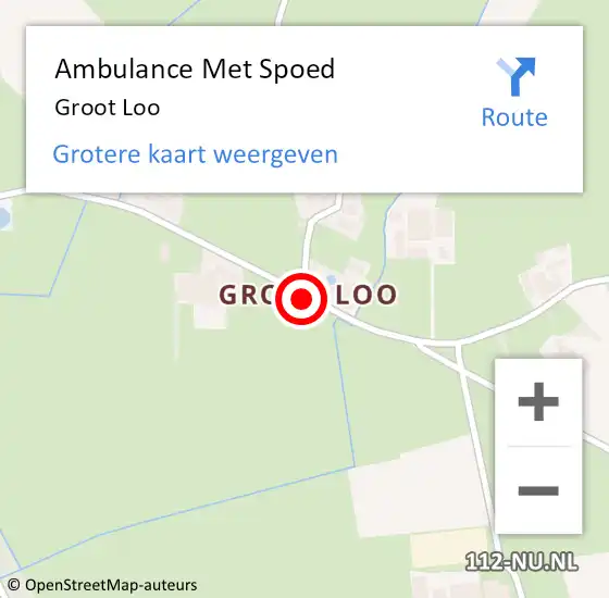 Locatie op kaart van de 112 melding: Ambulance Met Spoed Naar Groot Loo op 20 augustus 2014 16:02