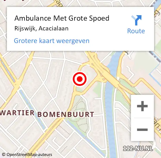 Locatie op kaart van de 112 melding: Ambulance Met Grote Spoed Naar Rijswijk, Acacialaan op 30 maart 2023 09:27