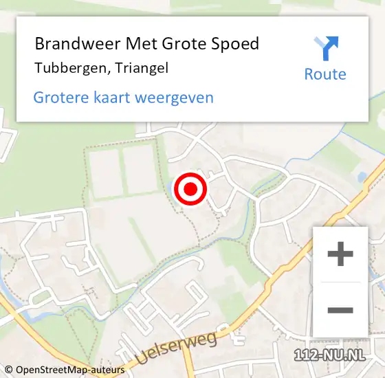 Locatie op kaart van de 112 melding: Brandweer Met Grote Spoed Naar Tubbergen, Triangel op 20 augustus 2014 16:13