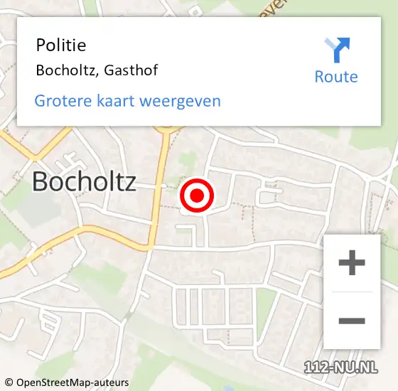 Locatie op kaart van de 112 melding: Politie Bocholtz, Gasthof op 30 maart 2023 11:52