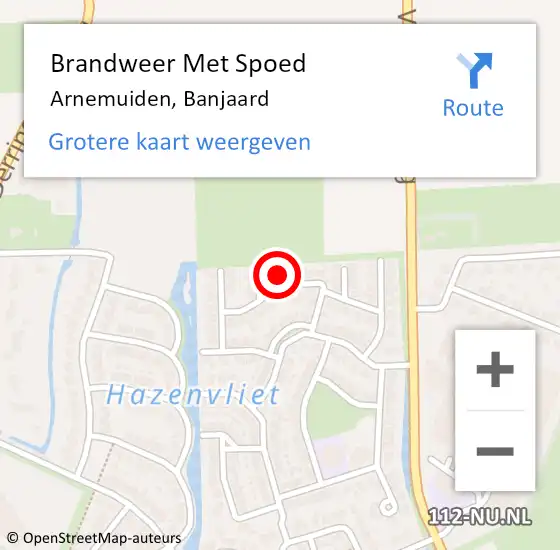 Locatie op kaart van de 112 melding: Brandweer Met Spoed Naar Arnemuiden, Banjaard op 30 maart 2023 11:56