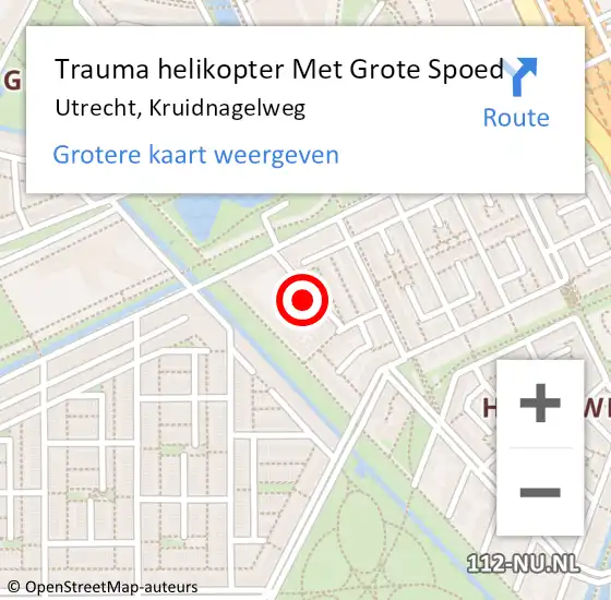 Locatie op kaart van de 112 melding: Trauma helikopter Met Grote Spoed Naar Utrecht, Kruidnagelweg op 30 maart 2023 13:27