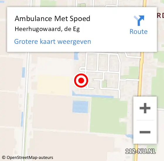 Locatie op kaart van de 112 melding: Ambulance Met Spoed Naar Heerhugowaard, de Eg op 30 maart 2023 14:35