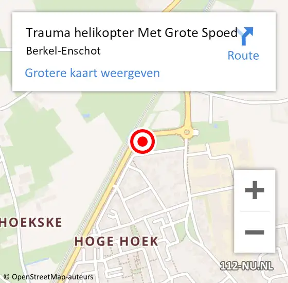 Locatie op kaart van de 112 melding: Trauma helikopter Met Grote Spoed Naar Berkel-Enschot op 30 maart 2023 14:49