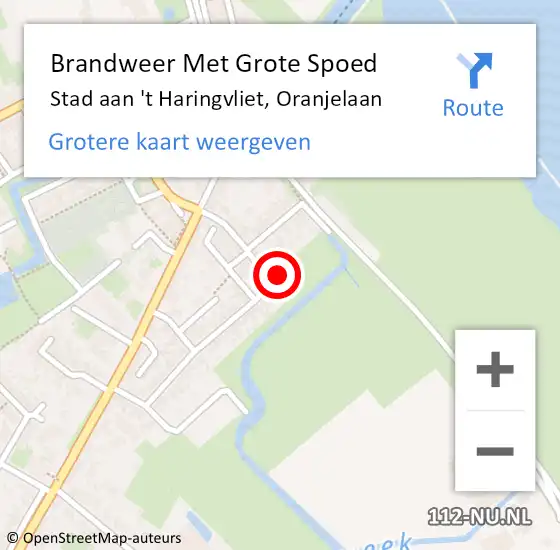 Locatie op kaart van de 112 melding: Brandweer Met Grote Spoed Naar Stad aan 't Haringvliet, Oranjelaan op 30 maart 2023 14:51