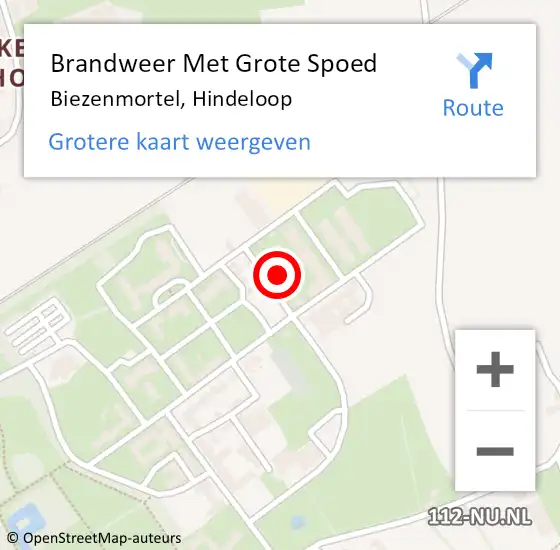 Locatie op kaart van de 112 melding: Brandweer Met Grote Spoed Naar Biezenmortel, Hindeloop op 30 maart 2023 15:25