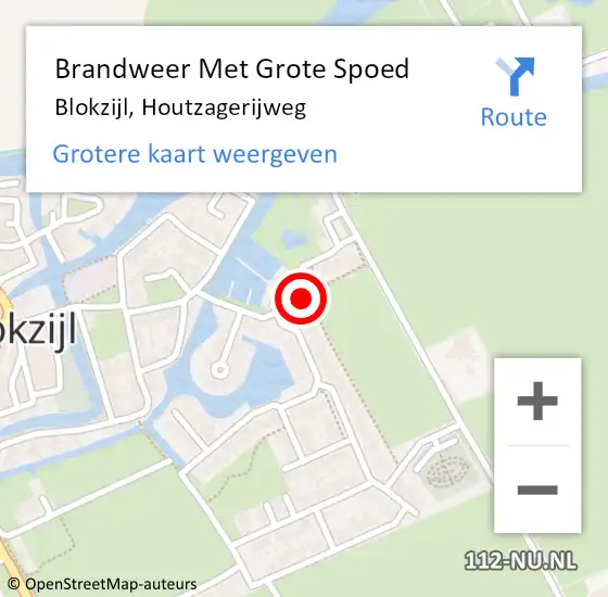 Locatie op kaart van de 112 melding: Brandweer Met Grote Spoed Naar Blokzijl, Houtzagerijweg op 30 maart 2023 15:35