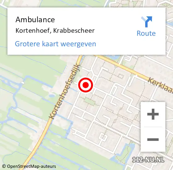 Locatie op kaart van de 112 melding: Ambulance Kortenhoef, Krabbescheer op 20 augustus 2014 16:58