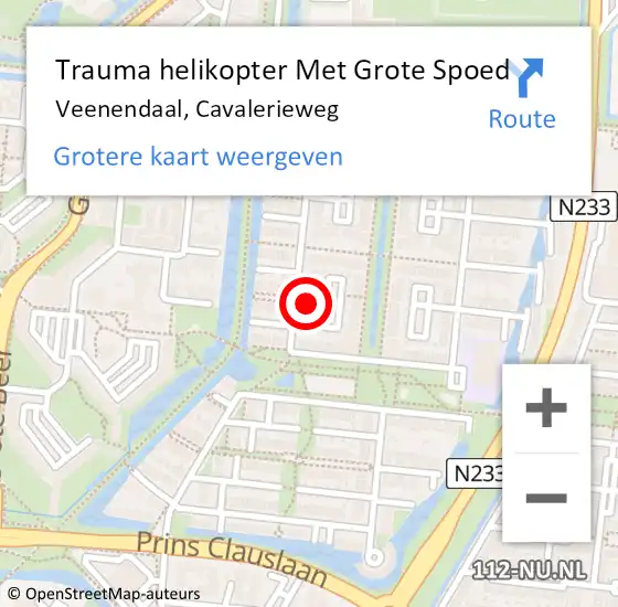 Locatie op kaart van de 112 melding: Trauma helikopter Met Grote Spoed Naar Veenendaal, Cavalerieweg op 30 maart 2023 16:11