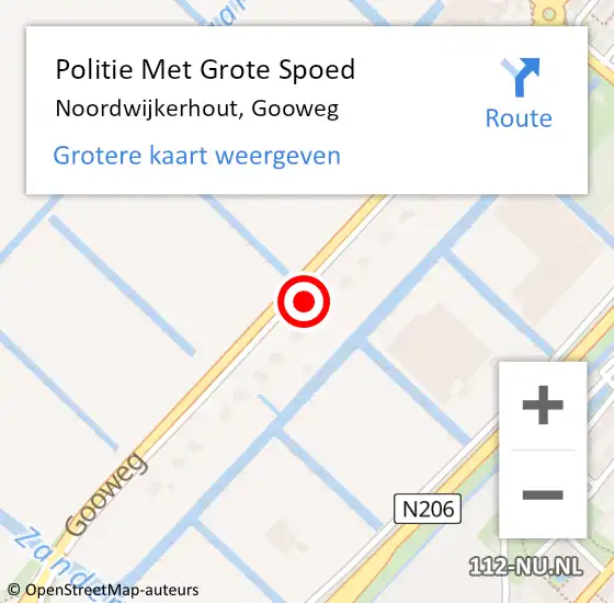 Locatie op kaart van de 112 melding: Politie Met Grote Spoed Naar Noordwijkerhout, Gooweg op 30 maart 2023 16:17