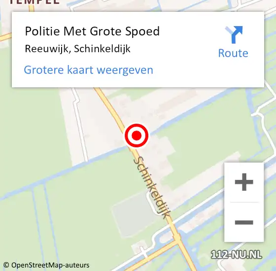 Locatie op kaart van de 112 melding: Politie Met Grote Spoed Naar Reeuwijk, Schinkeldijk op 30 maart 2023 16:56