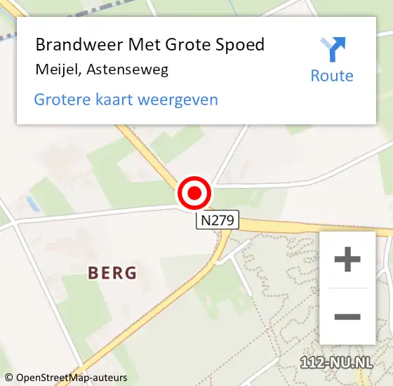 Locatie op kaart van de 112 melding: Brandweer Met Grote Spoed Naar Meijel, Astenseweg op 30 maart 2023 17:13