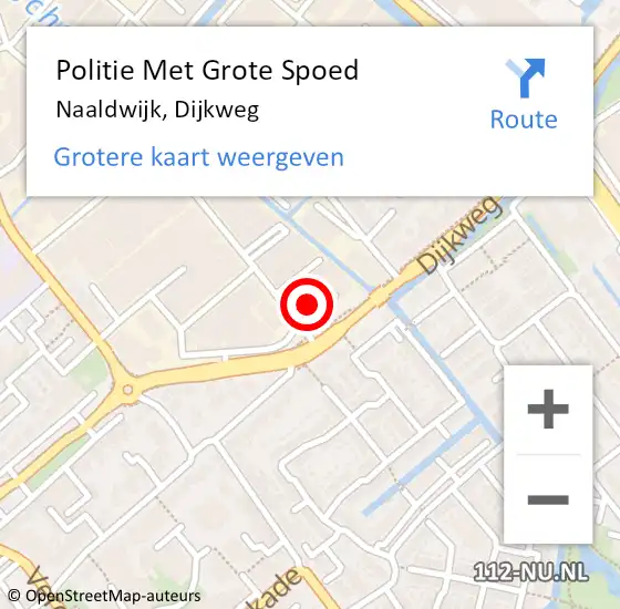 Locatie op kaart van de 112 melding: Politie Met Grote Spoed Naar Naaldwijk, Dijkweg op 30 maart 2023 17:56