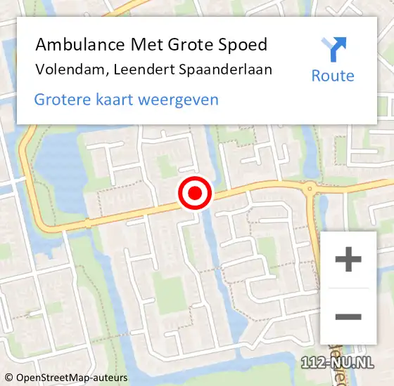 Locatie op kaart van de 112 melding: Ambulance Met Grote Spoed Naar Volendam, Leendert Spaanderlaan op 30 maart 2023 18:58