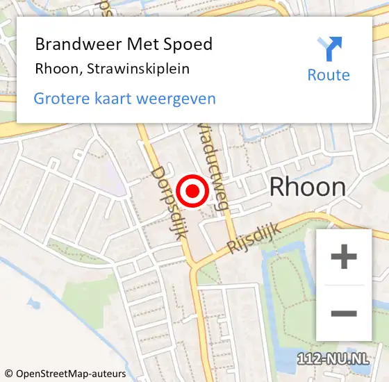 Locatie op kaart van de 112 melding: Brandweer Met Spoed Naar Rhoon, Strawinskiplein op 30 maart 2023 19:54