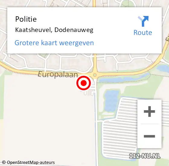 Locatie op kaart van de 112 melding: Politie Kaatsheuvel, Dodenauweg op 30 maart 2023 19:57