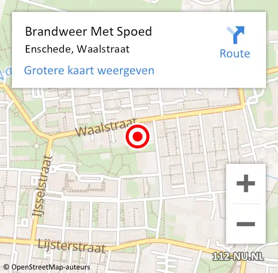 Locatie op kaart van de 112 melding: Brandweer Met Spoed Naar Enschede, Waalstraat op 30 maart 2023 20:18