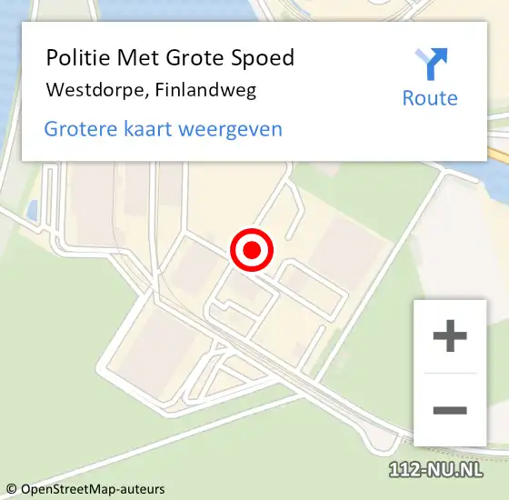 Locatie op kaart van de 112 melding: Politie Met Grote Spoed Naar Westdorpe, Finlandweg op 30 maart 2023 20:20