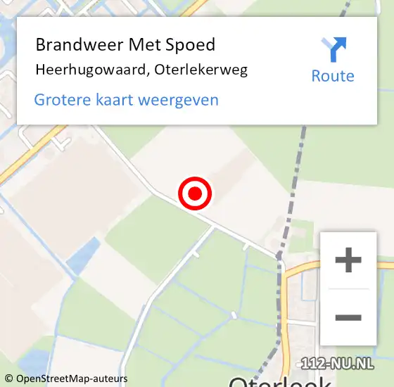 Locatie op kaart van de 112 melding: Brandweer Met Spoed Naar Heerhugowaard, Oterlekerweg op 30 maart 2023 20:24