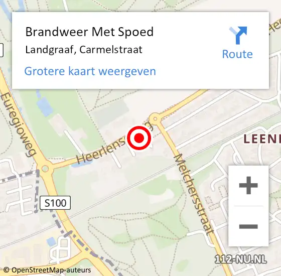 Locatie op kaart van de 112 melding: Brandweer Met Spoed Naar Landgraaf, Carmelstraat op 30 maart 2023 22:25