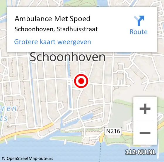 Locatie op kaart van de 112 melding: Ambulance Met Spoed Naar Schoonhoven, Stadhuisstraat op 30 maart 2023 22:29