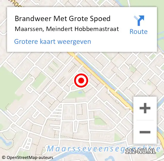 Locatie op kaart van de 112 melding: Brandweer Met Grote Spoed Naar Maarssen, Meindert Hobbemastraat op 30 maart 2023 22:58