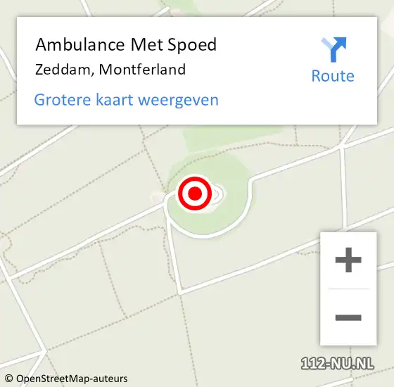 Locatie op kaart van de 112 melding: Ambulance Met Spoed Naar Zeddam, Montferland op 31 maart 2023 04:35