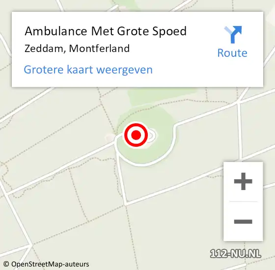 Locatie op kaart van de 112 melding: Ambulance Met Grote Spoed Naar Zeddam, Montferland op 31 maart 2023 04:51