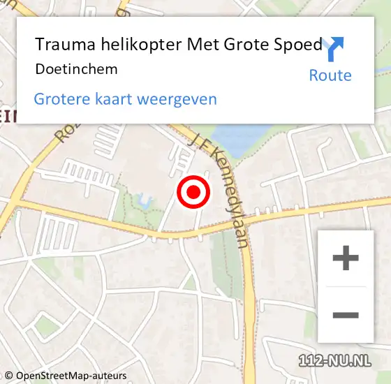 Locatie op kaart van de 112 melding: Trauma helikopter Met Grote Spoed Naar Doetinchem op 31 maart 2023 05:53