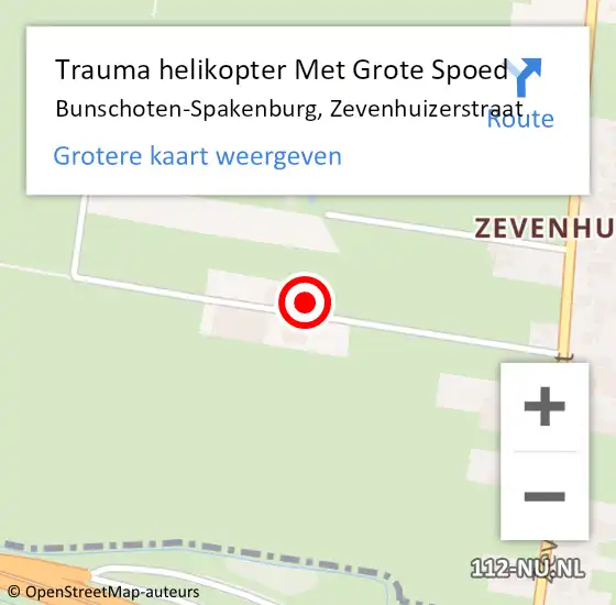 Locatie op kaart van de 112 melding: Trauma helikopter Met Grote Spoed Naar Bunschoten-Spakenburg, Zevenhuizerstraat op 31 maart 2023 06:04