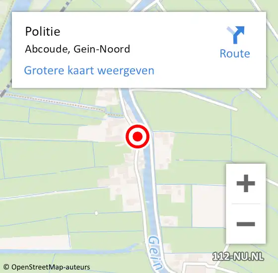 Locatie op kaart van de 112 melding: Politie Abcoude, Gein-Noord op 31 maart 2023 08:05