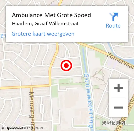 Locatie op kaart van de 112 melding: Ambulance Met Grote Spoed Naar Haarlem, Graaf Willemstraat op 31 maart 2023 08:07