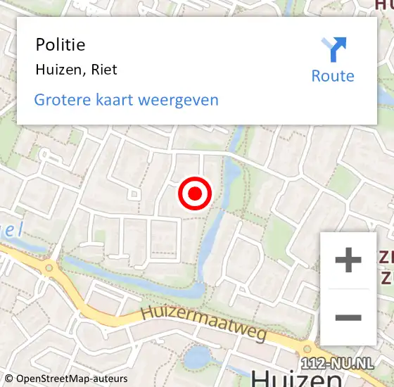 Locatie op kaart van de 112 melding: Politie Huizen, Riet op 31 maart 2023 08:28