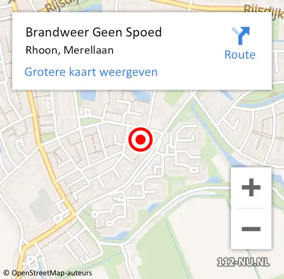 Locatie op kaart van de 112 melding: Brandweer Geen Spoed Naar Rhoon, Merellaan op 31 maart 2023 09:25