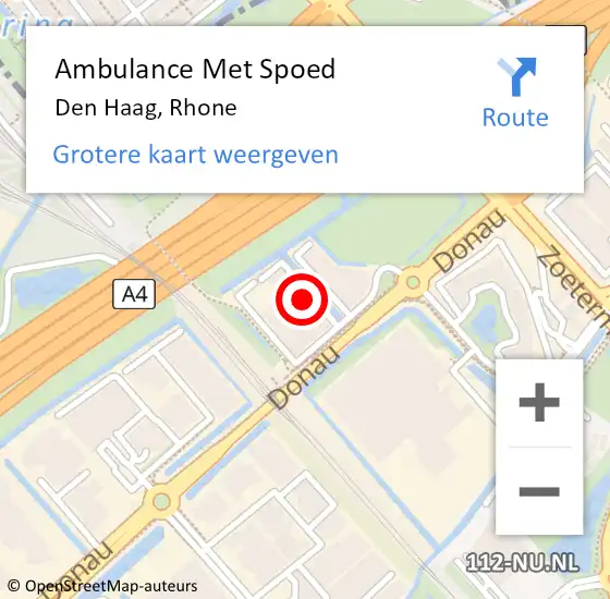 Locatie op kaart van de 112 melding: Ambulance Met Spoed Naar Den Haag, Rhone op 31 maart 2023 10:31