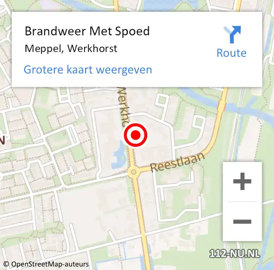 Locatie op kaart van de 112 melding: Brandweer Met Spoed Naar Meppel, Werkhorst op 31 maart 2023 11:10