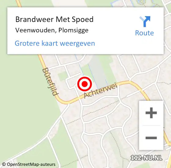 Locatie op kaart van de 112 melding: Brandweer Met Spoed Naar Veenwouden, Plomsigge op 31 maart 2023 11:34