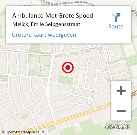 Locatie op kaart van de 112 melding: Ambulance Met Grote Spoed Naar Melick, Emile Seipgensstraat op 31 maart 2023 11:45