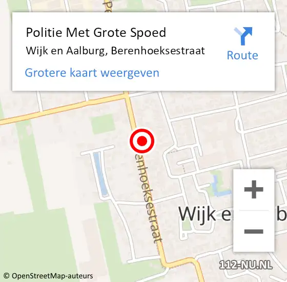 Locatie op kaart van de 112 melding: Politie Met Grote Spoed Naar Wijk en Aalburg, Berenhoeksestraat op 31 maart 2023 12:16