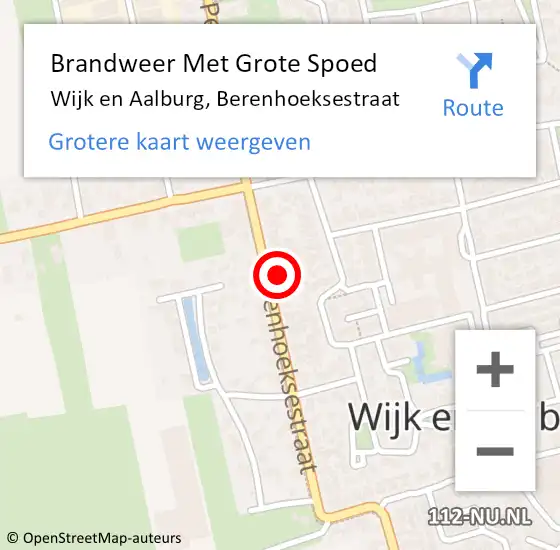 Locatie op kaart van de 112 melding: Brandweer Met Grote Spoed Naar Wijk en Aalburg, Berenhoeksestraat op 31 maart 2023 12:17