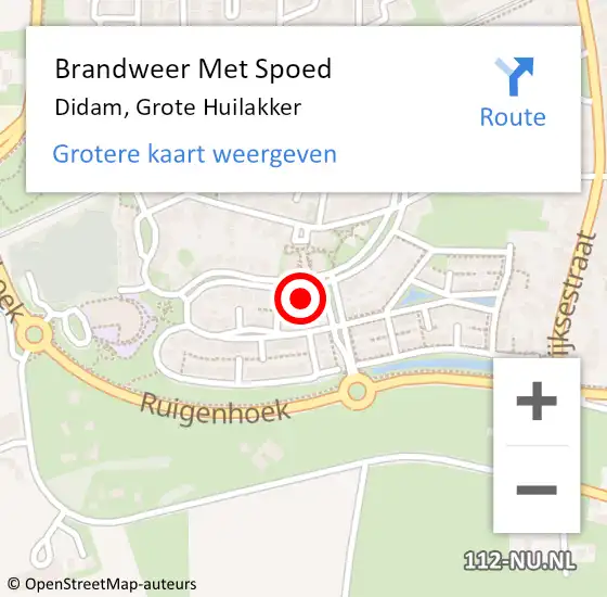 Locatie op kaart van de 112 melding: Brandweer Met Spoed Naar Didam, Grote Huilakker op 31 maart 2023 12:18