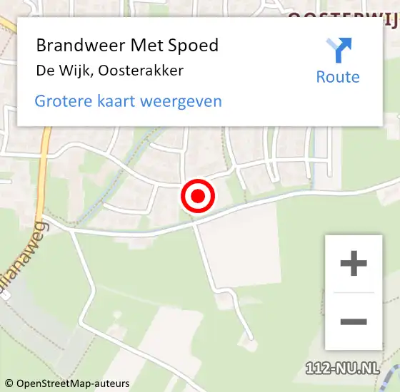 Locatie op kaart van de 112 melding: Brandweer Met Spoed Naar De Wijk, Oosterakker op 31 maart 2023 12:27