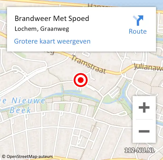 Locatie op kaart van de 112 melding: Brandweer Met Spoed Naar Lochem, Graanweg op 31 maart 2023 13:06