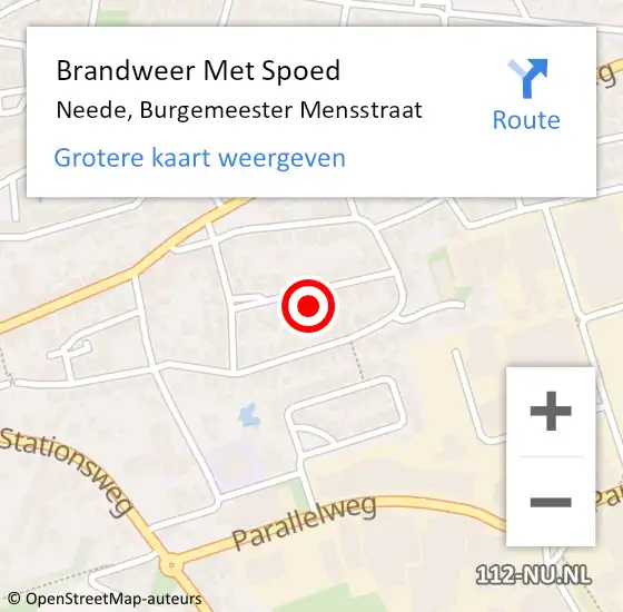 Locatie op kaart van de 112 melding: Brandweer Met Spoed Naar Neede, Burgemeester Mensstraat op 31 maart 2023 13:06