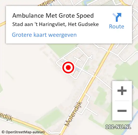 Locatie op kaart van de 112 melding: Ambulance Met Grote Spoed Naar Stad aan 't Haringvliet, Het Gudseke op 31 maart 2023 13:34